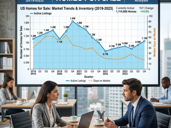 Real estate agents reviewing a Twin Cities housing inventory trends chart
