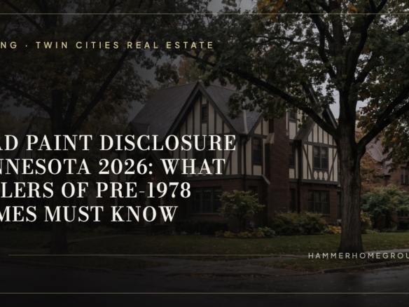 Century-old Tudor-style home exterior in a Twin Cities neighborhood, representing older houses subject to lead paint disclosure Minnesota rules due to pre-1978 construction