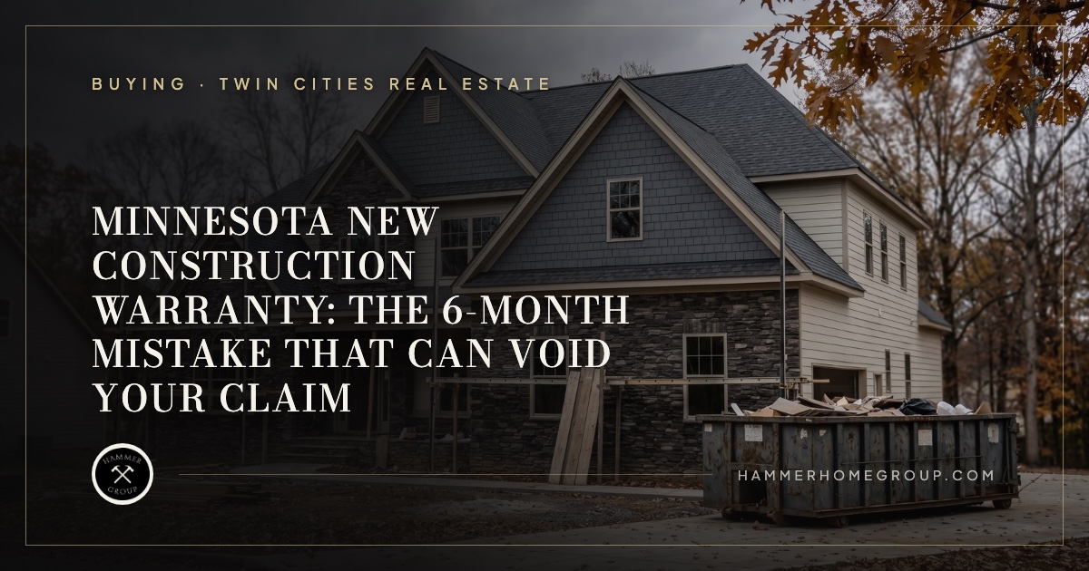 Framed new construction home exterior in a Minnesota subdivision, representing the Minnesota new construction warranty that covers the build